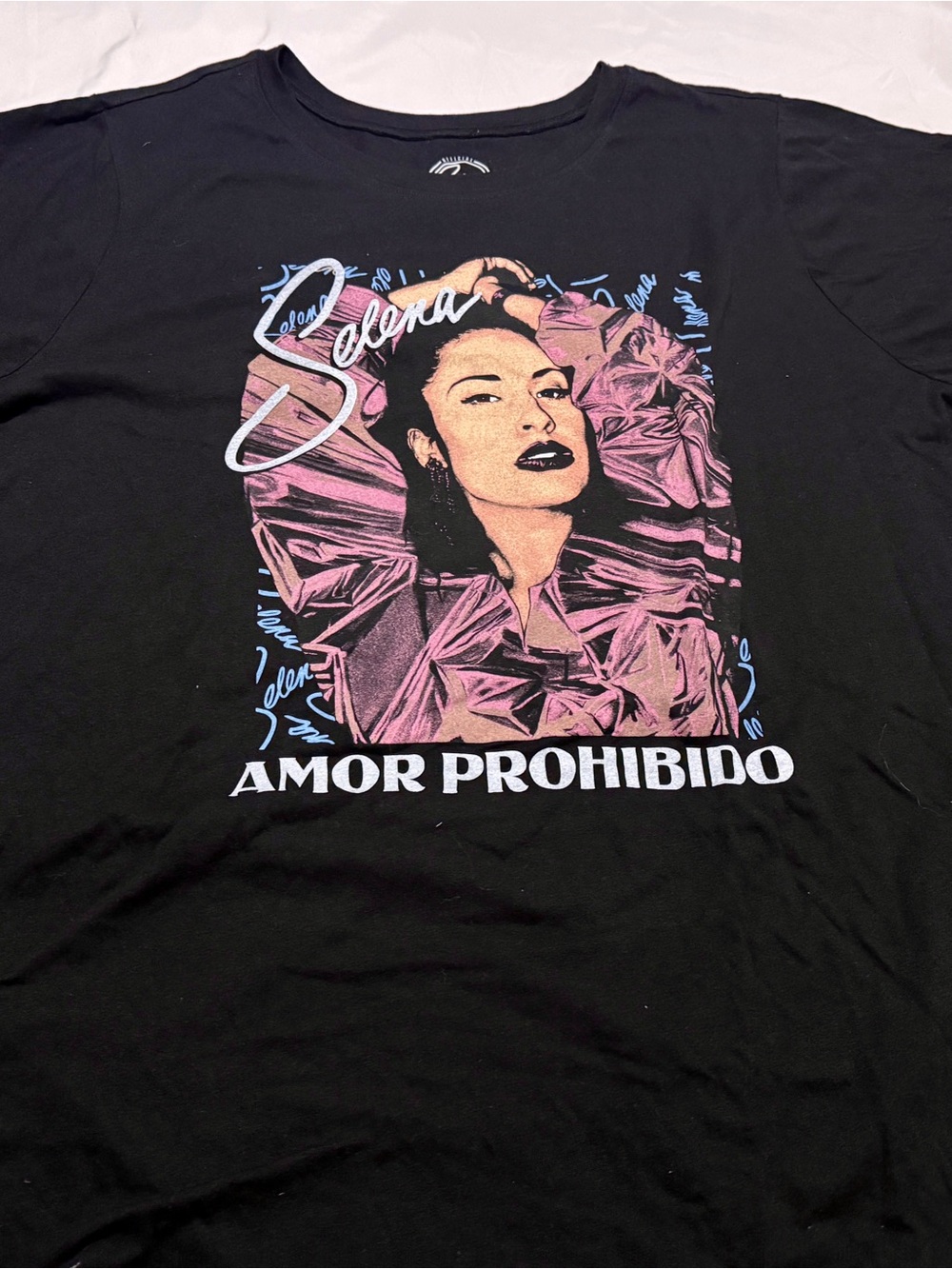 torrid Black Graphic Selena Tee with Pink Portrait - 'Amor Prohibido'